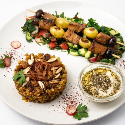Farro Libanese Con Kebab Di Seitan